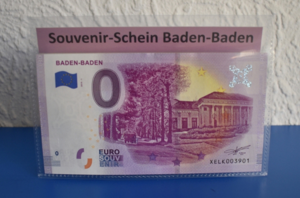 0-Euro Souvenir-Schein Baden-Baden